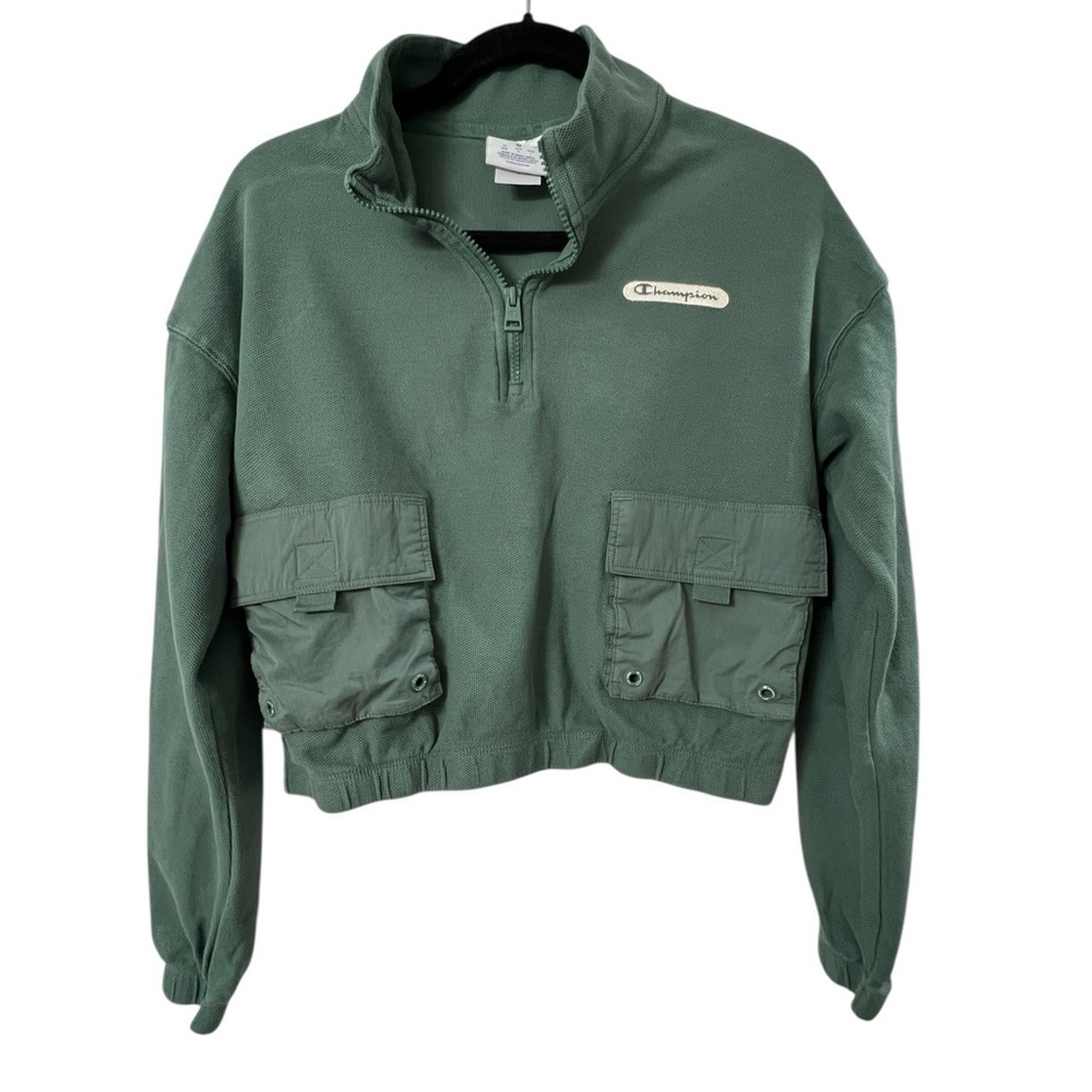 Champion Campus Pique 1/4-Zip Pullover Sweatshirt- Size M - Picture 2 of 7